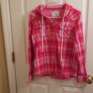 Red and orange Plaided Aeropostale Button up L